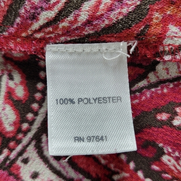 J Jill Pullover Blouse Size XS Paisley Tiered Layerd Long Sleeve Back Keyhole - Picture 7 of 12